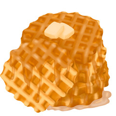 waffles isolated on white background