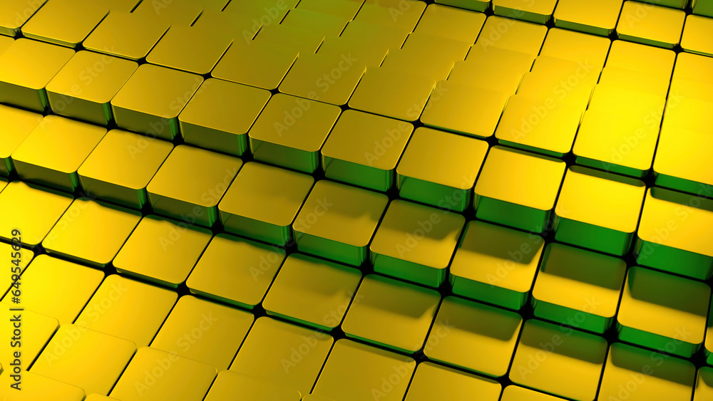 Poster yellow small squares. design. the designer's lines are divided into squares that are made in compute