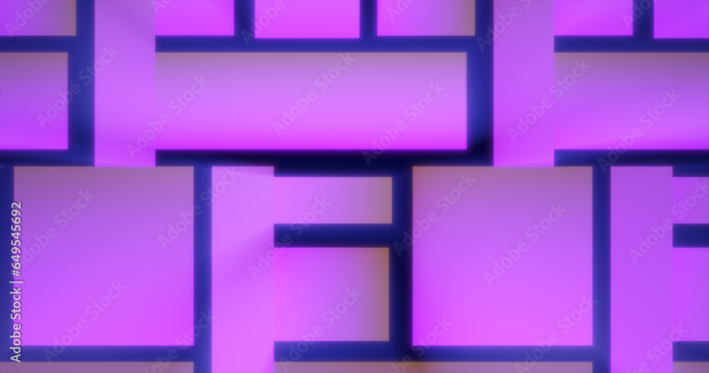 Poster Purple patterns futuristic energy glowing from rectangles and squares background