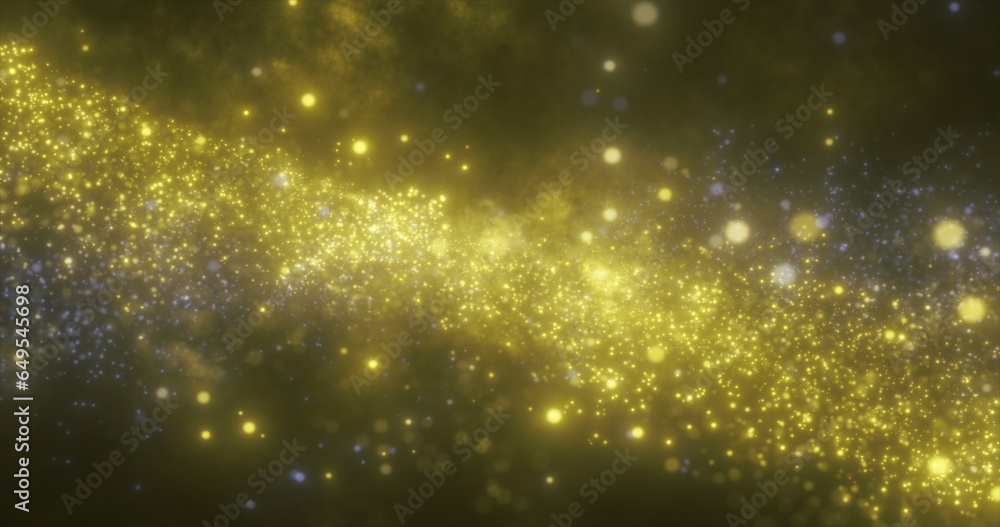 Poster abstract green energy magic round particles round with bokeh effect glowing background