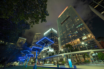 Modern urban street neon illumination with solar photovoltaic panels for power supply of...