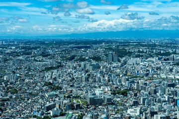 高層ビルから望む横浜の市街地風景 - obrazy, fototapety, plakaty