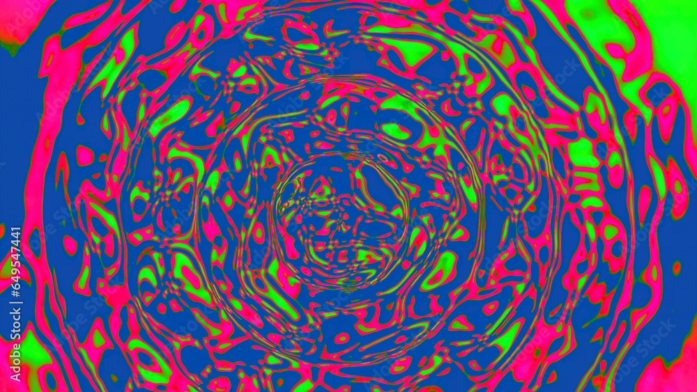 Aufkleber 3d animation of metal liquid moving in circular waves. design. bubbling liquid with metallic texture