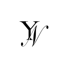 Fototapeta Simple Black Professional Initial with Mixed Calligraphy Font Logo Monogram YN obraz