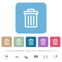 Delete flat icons on color rounded square backgrounds