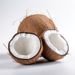 Isolated coconut thailand in whitebackground, Generative AI