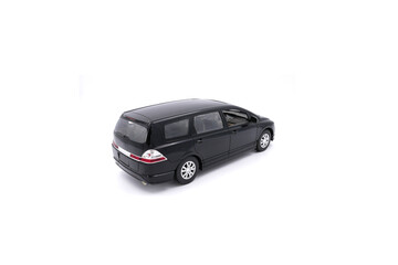 Passenger black car isolated on a white background, Back view of a black SUV car. 