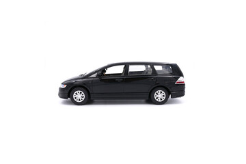 Passenger black car isolated on a white background, Side view of a black SUV car. 