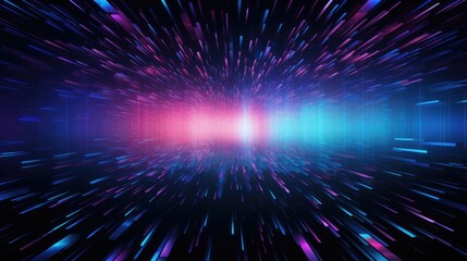 Obraz premium Cosmic Symphony: An artistic illustration of a vibrant cosmos bursts forth with radiant streaks of light, creating a stunning display of interstellar travel and the boundless beauty of the universe.