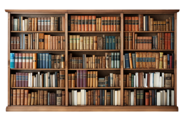 Library, transparent background, isolated image, generative AI
