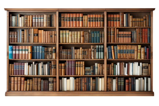 Library, transparent background, isolated image, generative AI
