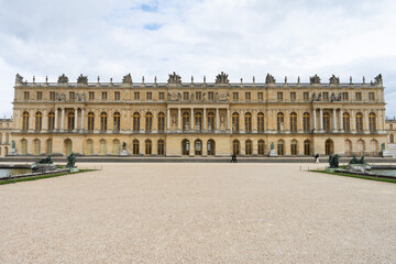 Panoramic image of the Palace of Versailles in Paris, France 