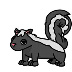 cute skunk cartoon drawing transparent background vector illustration