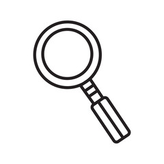 Magnifying glass icon, vector magnifier or loupe sign.
