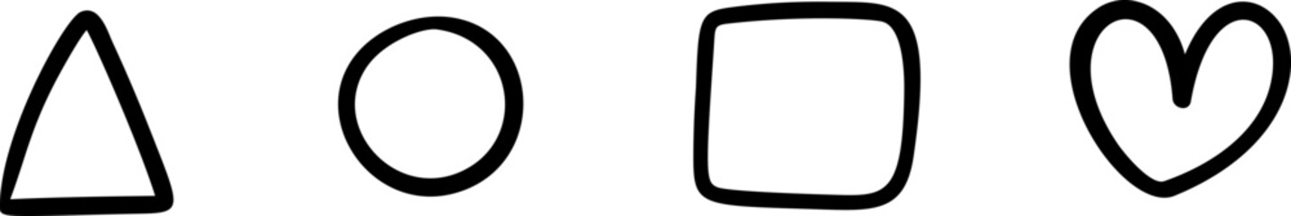 Cute hand drawn heart shape element