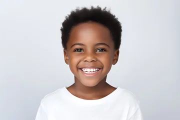 Foto op Canvas close up of smiling african-american kid boy model © Ployker