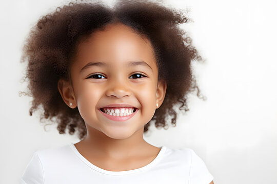 close up of smiling african-american kid girl model