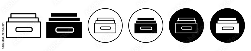 Poster similar icon. same files or document storage box or organizer symbol set. office work directory cabi