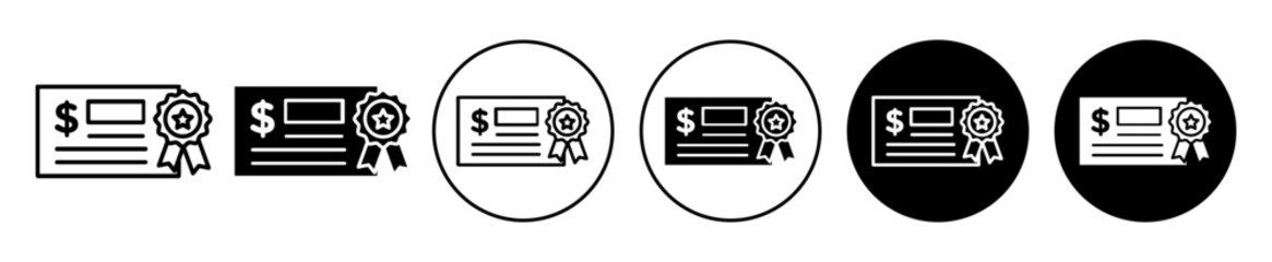 Equity Bonds icon. premium diploma graduation degree certification symbol set. Security bond contract license vector line sign.