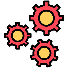 Gear setting symbol icon vector image. Illustration of the industrial wheel mechine mechanism design image