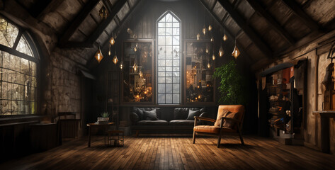 interior of the old church, light in the sky, interior of the church of st mary, church with big window hd wallpaper
