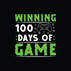 Winning 100 days of game typography t-shirt design
