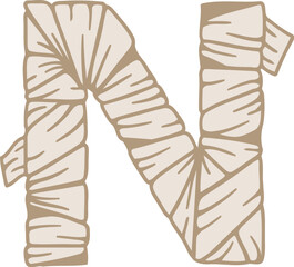 Mummy Alphabet Letter N