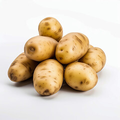 Isolated potato in white background, with clipping path, Generative AI
