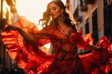 Hispanic Heritage Month: Flamenco Dance in the Streets - obrazy, fototapety, plakaty