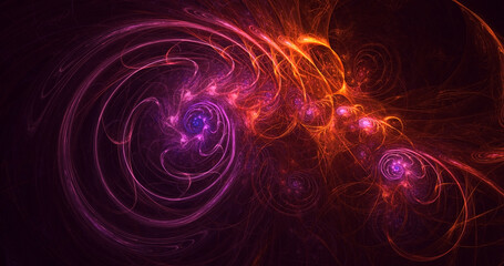 3D manual rendering abstract colorful fractal light background
