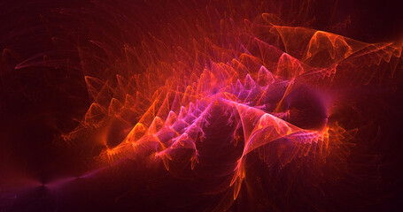 3D manual rendering abstract colorful fractal light background
