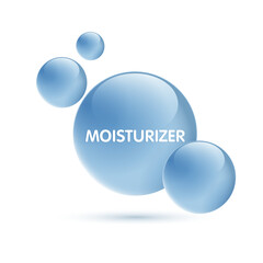 Drop water moisturizer blue and structure. vitamin solution complex with chemical formula from nature. beauty treatment nutrition skin care design. medical and scientific for cosmetic. vector.