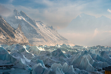 View of Khumbu glacier at Everest base camp, Nepal