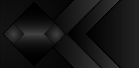 black metallic triangle geometric elements overlap on steel template modern design premium vector illustration abstract background