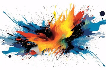 Abstract background with colorful blots and splashes. Abstract colorful watercolor paint splashes isolated on a white background.