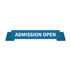 Admission Open In Blue Rectangle Ribbon Shape For Member Recruitment
