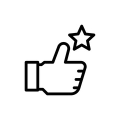 Obraz premium Appreciate approval icon with black outline. appreciation, business, thank, message, congratulation, grateful, celebration. Vector illustration