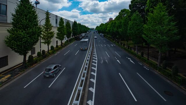 A timelapse of traffic jam at the downtown street in Takashimadaira Tokyo wide shot