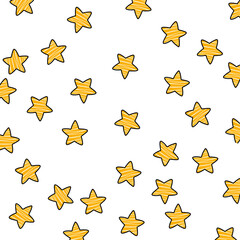 pattern of star doodle. Star hand drawn. Starry background. Vector seamless pattern with stars. Vector EPS 10.