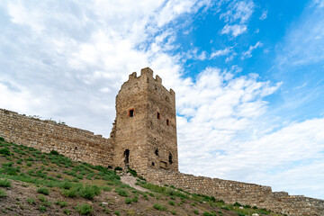 Feodosia, Crimea. Genoese fortress "Kafa". The fortress was built to defend the city of Kafa and overland trade routes