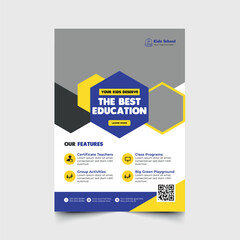 Fototapeta premium School Kids Flyer Design Template