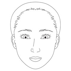 顔　上三白眼　白黒
