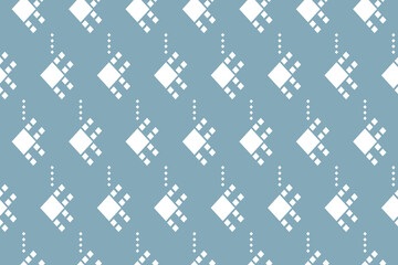 Indigo navy blue geometric traditional ethnic pattern Ikat seamless pattern border abstract design for fabric print cloth dress carpet curtains and sarong Aztec African Indian Indonesian