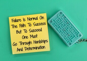 colored paper and words quote failure is normal on the path to success but to succeed one must go...