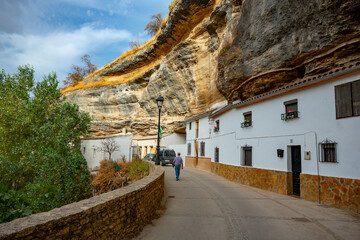 Setenil de las Bodegas white village in Spain	