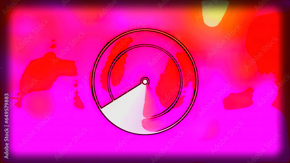 Poster green and pink light background. motion. small circles on which two illuminated beams run made in 3d