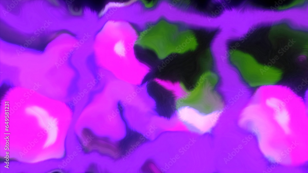 Poster purple and blue blob. motion. glaring blots made in animation that shine.