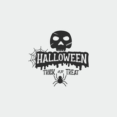 halloween logo vintage vector illustration template icon design