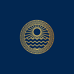 sunset gold logo design 
