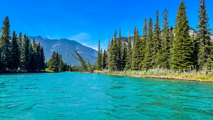 Bow River near Banff, in Alberta, Canada.